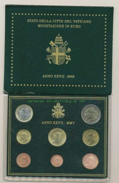 Kursmünzensatz Vatikan 2005 KMS Coinset