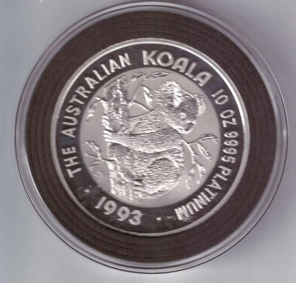 10 unzen Platin Australien Koala 1993 1000 Dollar