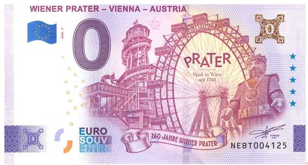 ANK.Nr. Wiener Prater Vienna Austria Gold 0 Euro Schein 2026-7 Anniversary