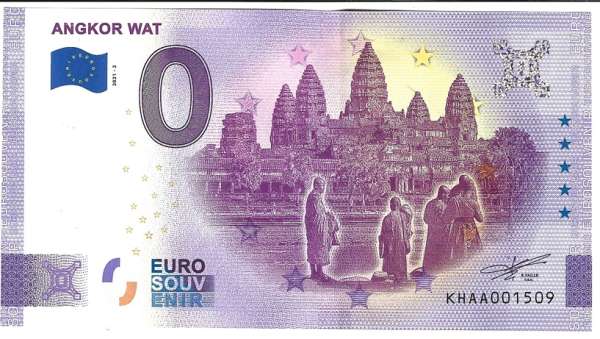 Kambodscha Ankor Wat- Unc 0 Euro Schein 2021-2