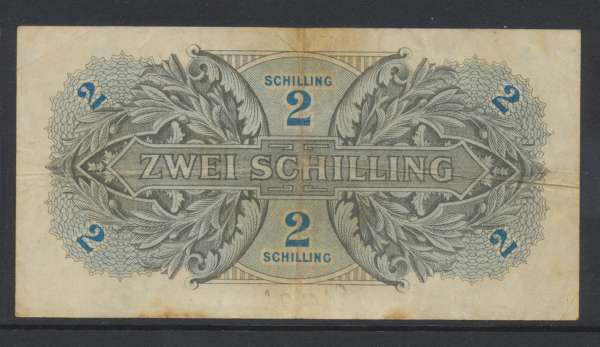 2 Schilling 1944 Pick 104 a) mit WZ Wellen Alliierte Militärbehörde Ank Nr.241 b)