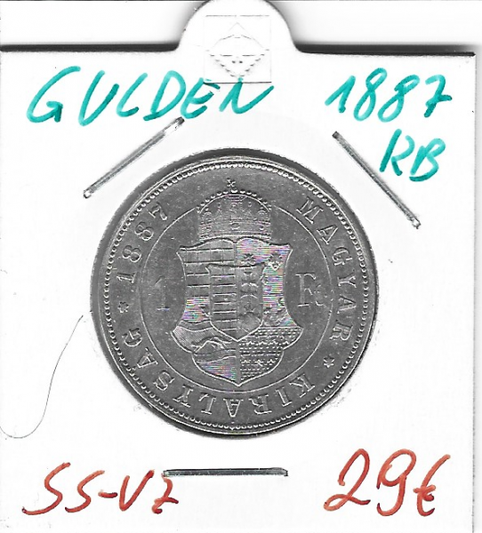 1 Gulden Forint 1887 KB Silber Franz Joseph