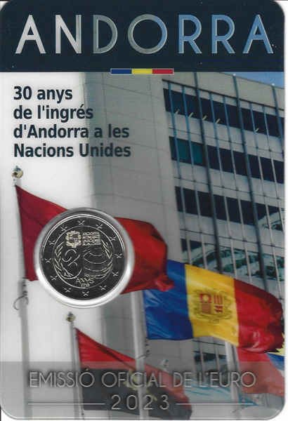 Andorra 2023 2 Euro 30 Jahre Beitritt UN