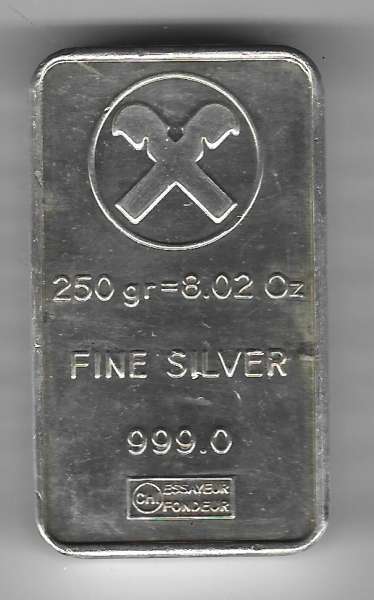 1/4 Kilo 250 Gramm Silber Barren Raiffisen. 999,0 Fein Austria