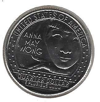 (5) 25 Cent - Anna May Wongn 2022 D USA