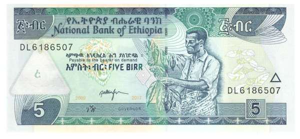 Äthiopien – 5 Birr (2017) (Pick 47) Erh.-Unc