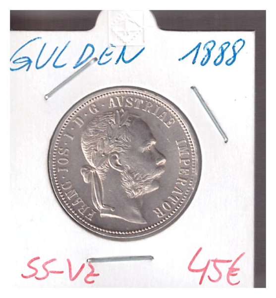 1 Gulden Fl 1888 Silber Franz Joseph I