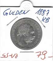 1 Gulden Forint 1887 KB Silber Franz Joseph 1 Gulden Forint 1887 KB Silber Franz Joseph
