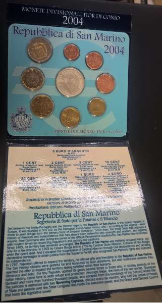 San Marino 2004 KMS Coinset Münzset Kursmünzensatz Blister