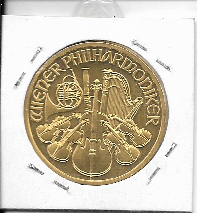 2010 Philharmoniker 1unze 100 Euro 31,1 Gramm