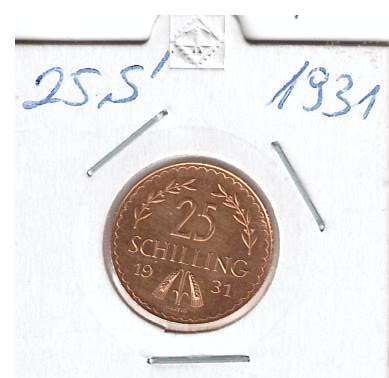 25 Schilling Gold 1931