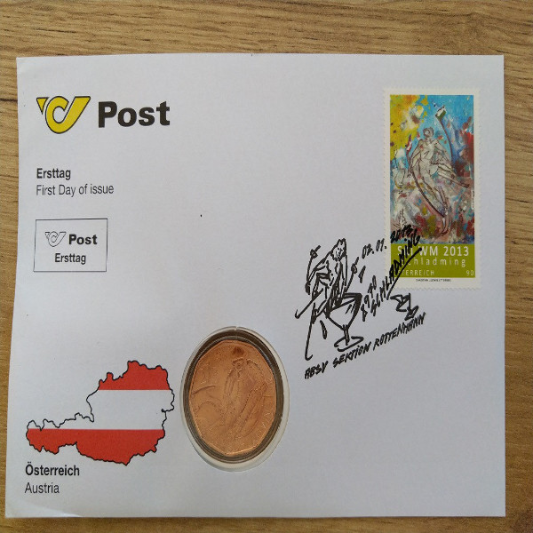 NBE 27 c) Ski Wm 2013 in Schladming Numisbrief mit 5 Euro Münze 2012