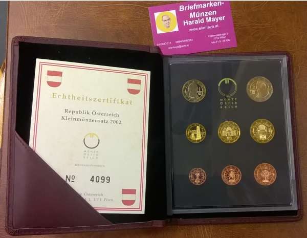 PP 2002 Euro Coinset PROOF KMS SET Österreich