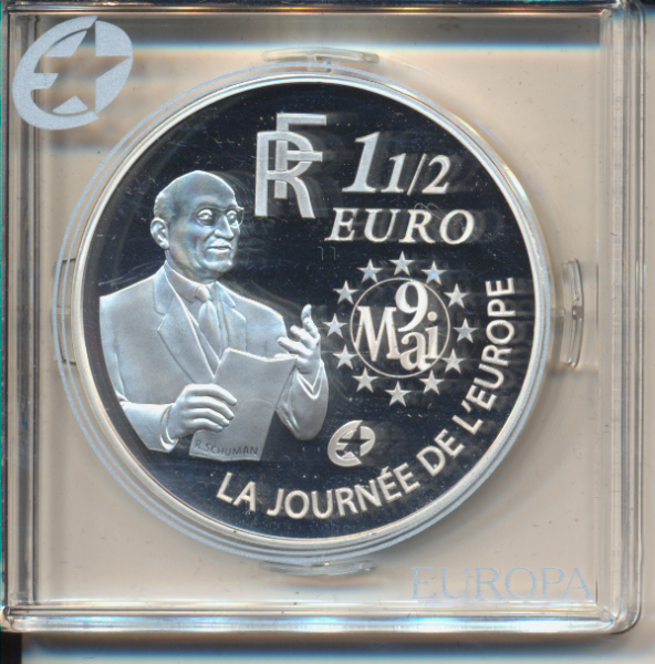 1 1/2 Euro 2006 120. Geburtstag Robert Schumann Sternserie Silber PP Europa