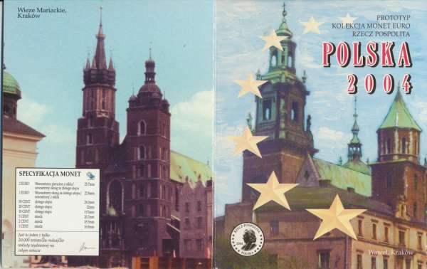 Polska Euro Probeprägung 2004 ESSAI PATTERN Prueba