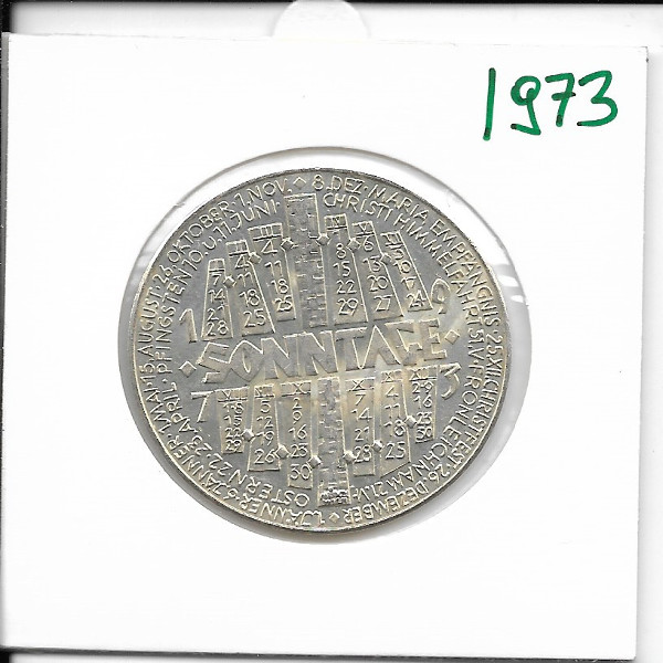 1973 Kalendermedaille Jahresregent Silber