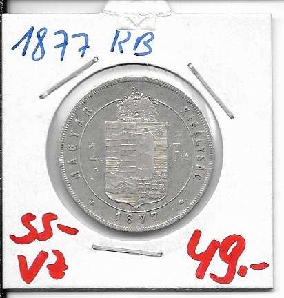 1 Gulden Forint 1877 KB Silber Franz Joseph