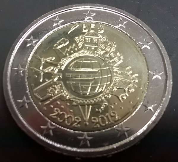 2 Euro Belgien 2012 10 Jahre Euro