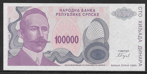 Bosnien Herzogowina- 100 000 Dinara 1993 UNC - Pick Nr.154