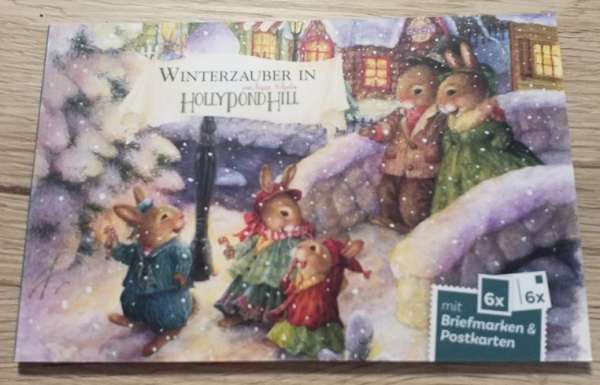 Winterzauber in Hollypondhill Briefmarken & Postkarten Heft mit 6 Marken