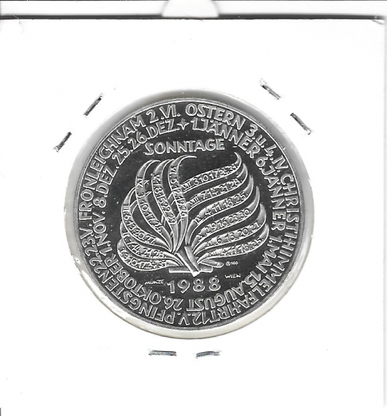 1988 Kalendermedaille Jahresregent Mars Silber