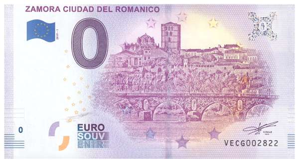 Spanien Zamora Ciudad del Romanico - Unc 0 Euro Schein 2019-1