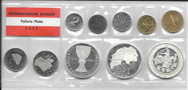 1977 Jahressatz Kursmünzensatz KMS Groß Mintset
