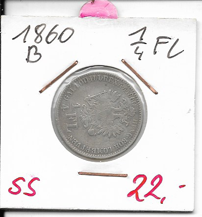1/4 Gulden 1860 B Silber Franz Joseph