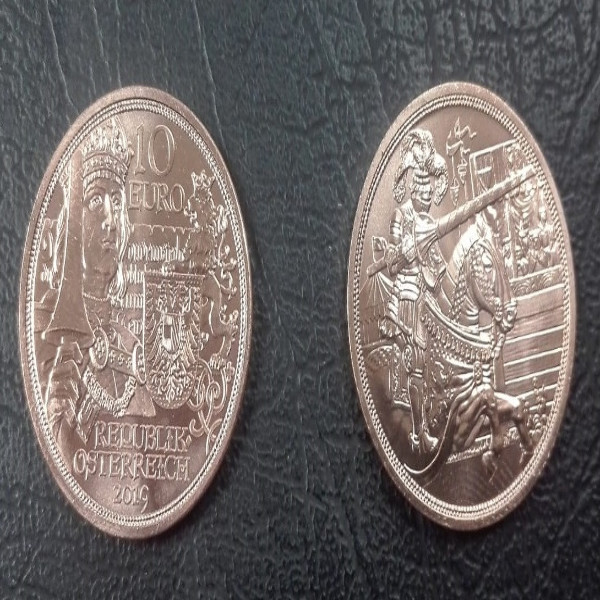 10 Euro 2019 Ritterlichkeit Serie mit Kettenhemd und Schwert Kupfer Ank. Nr.35