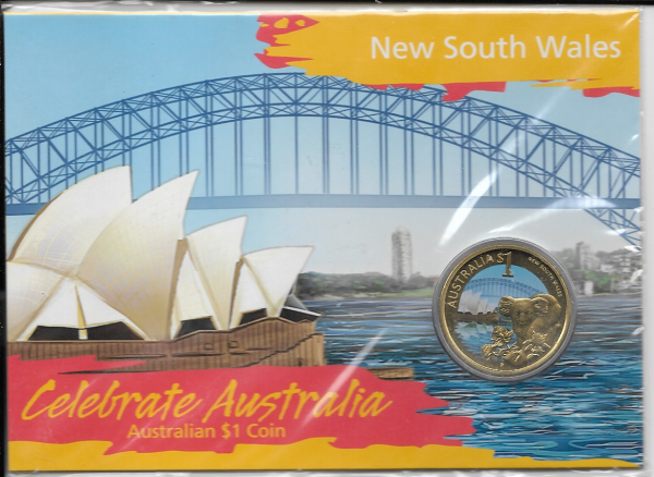 Australien 1 Dollar 2009 New South Wales - Farbmünze bfr/Blister