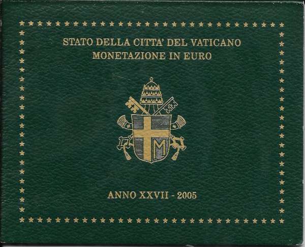 Kursmünzensatz Vatikan 2005 KMS Coinset nur leerer Blister