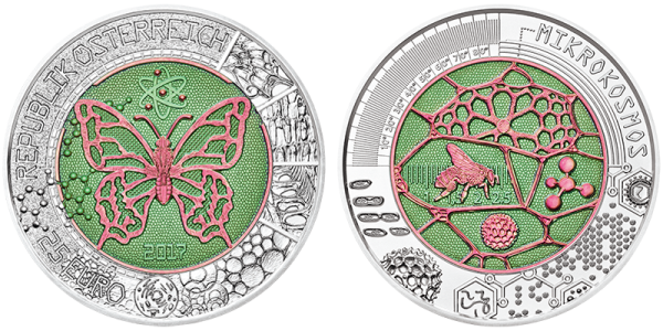 25 Euro 2017 Niob Silber Der Mikrokosmos ANK Nr. 15 Niob 2017