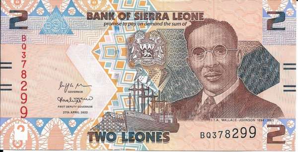 Sierra Leone– 2 Leones (2022) , (P130) Erh. UNC