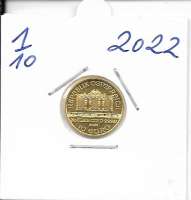 2022 Philharmoniker 1/10 Unze  10 € Euro 3,11 Gramm 2022 Philharmoniker 1/10 Unze  10 € Euro 3,11 Gramm