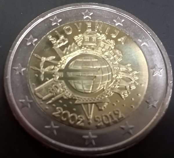 2 Euro Slowenien 2012 10 Jahre Euro