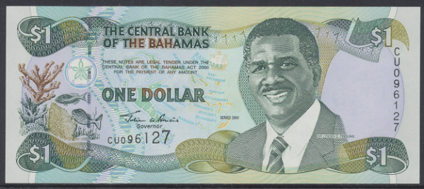 Bahamas -1 Dollar 2001 UNC - Pick 69