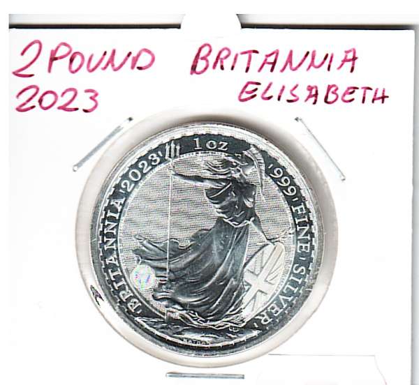 2 Pounds 2023 - Britannia - 1 Oz Silber Great Britain Elizabeth