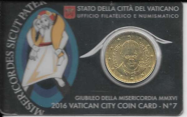 Coincard 50 Cent Kursmünze Vatikan 2016 Nr. 07