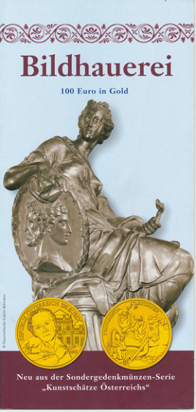 ANK Nr. 01 Flyer FOLDER ZU DER 100 EURO Münze Bildhauerei Gold 2002