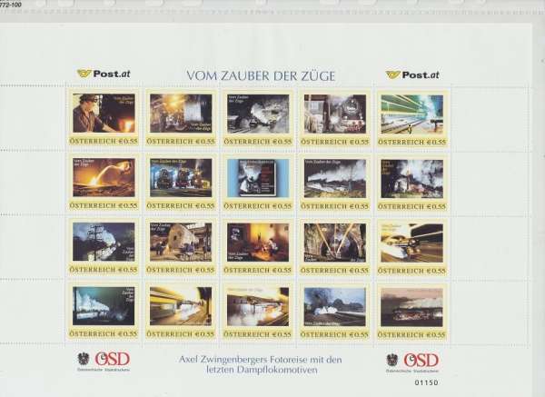 Vom Zauber der Züge Fotoreise mit den letzten Dampfloks Marken Edition 20 Postfrisch
