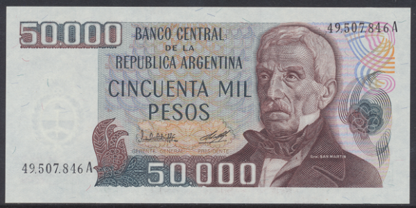 Argentinien – 50.000 Pesos (1979-83) (P.307) Erh. UNC