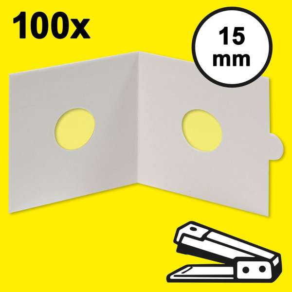 HARTBERGER Münzrähmchen 15 mm, zum Heften, 100er-Packung