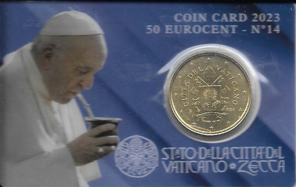 Coincard 50 Cent Kursmünze Vatikan 2023 Nr. 14