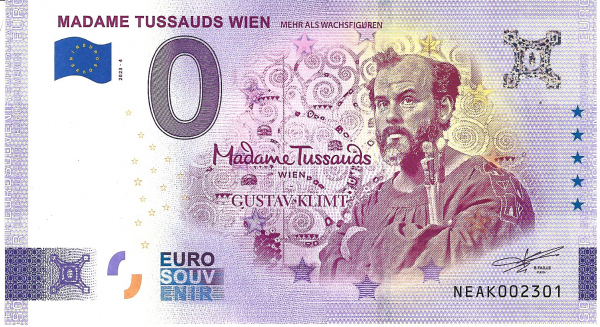ANK.Nr.77 Madame Tussauds Wien Gustav Klimt 0 Euro Schein 2023-4