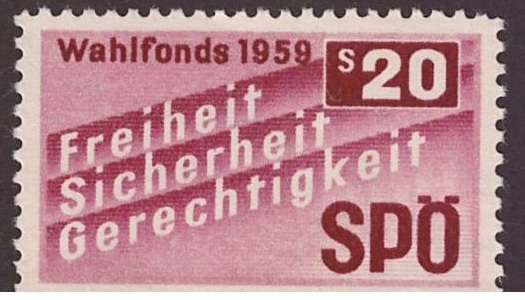Spendenmarke 20 Schilling Wahlfonds 1959 SPÖ