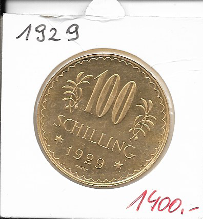 100 Schilling Gold 1929