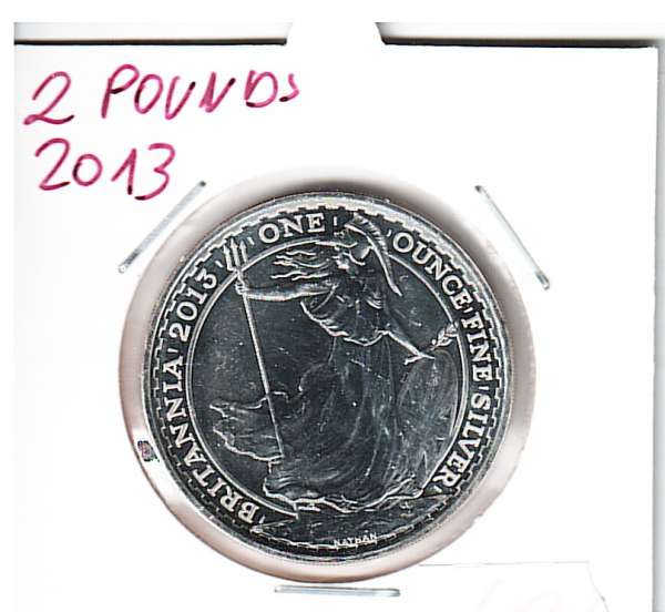 2 Pounds 2013 - Britannia - 1 Oz Silber Great Britain