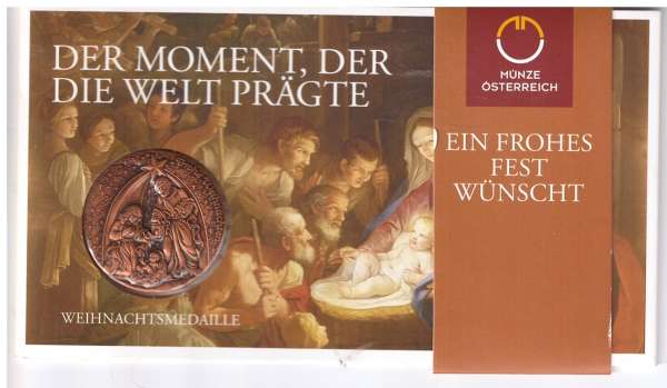 Weihnachtsmedaille Der Moment der die Welt Prägte Kupfer