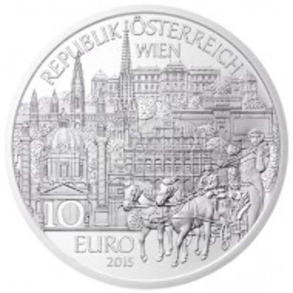 10 Euro 2015 Wien Silber HgH ANK Nr. 27