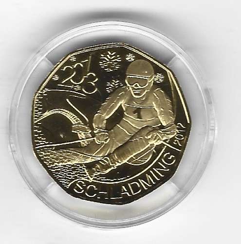 5 Euro 2012 Schladming5 Euro Silber 24 Karat vergoldet